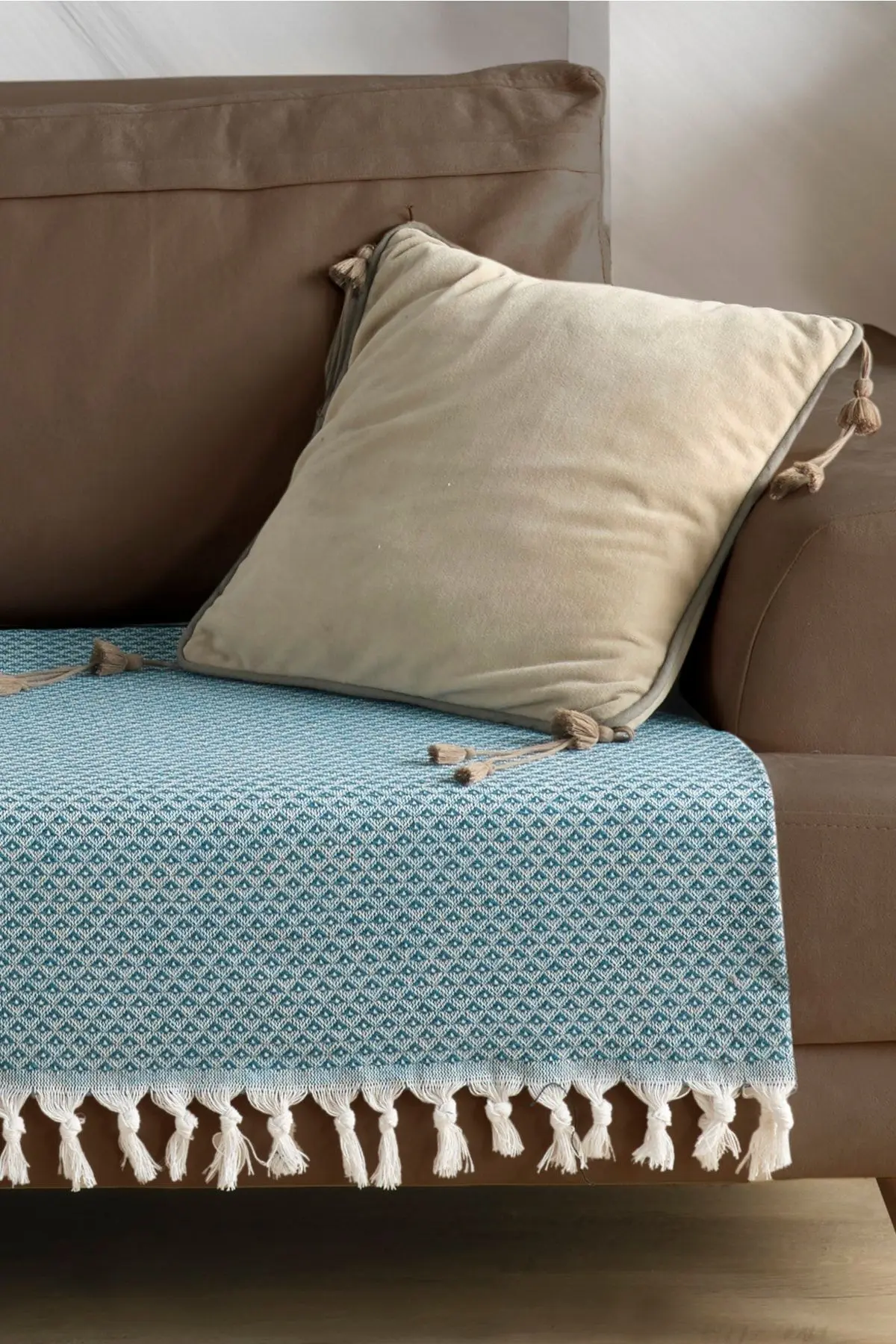 Yıldız Oturma Yerini Kapatan Koltuk Örtüsü Petrol Mavisi 115x200