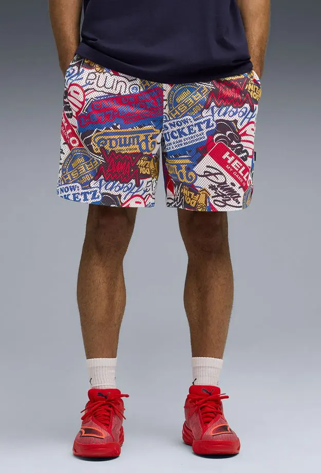 Puma Hooperhotline Aop 7 Erkek Kırmızı Basketbol Şortu