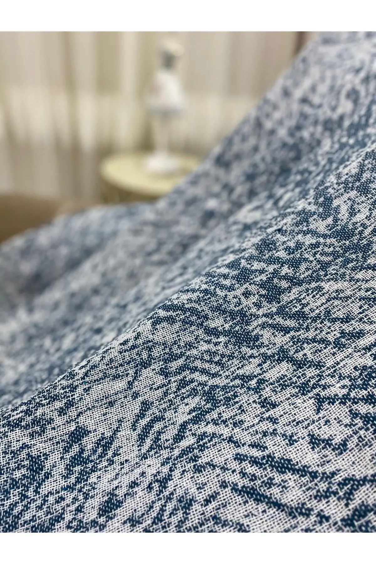 Lüks Pamuklu Koltuk-çekyat Örtüsü Kot Mavisi 170x220 Çift Taraflı Terletmez Kaymaz