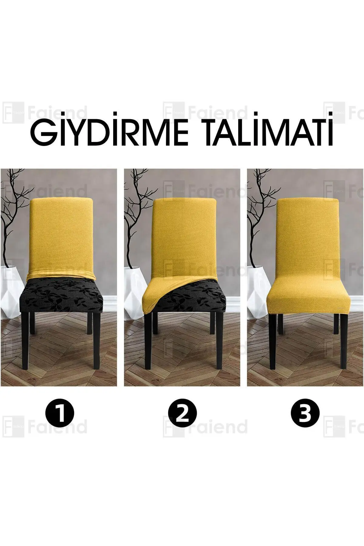 Turuncu  Yıkanabilir Likralı Esnek Lastikli Sandalye Örtü Kılıf