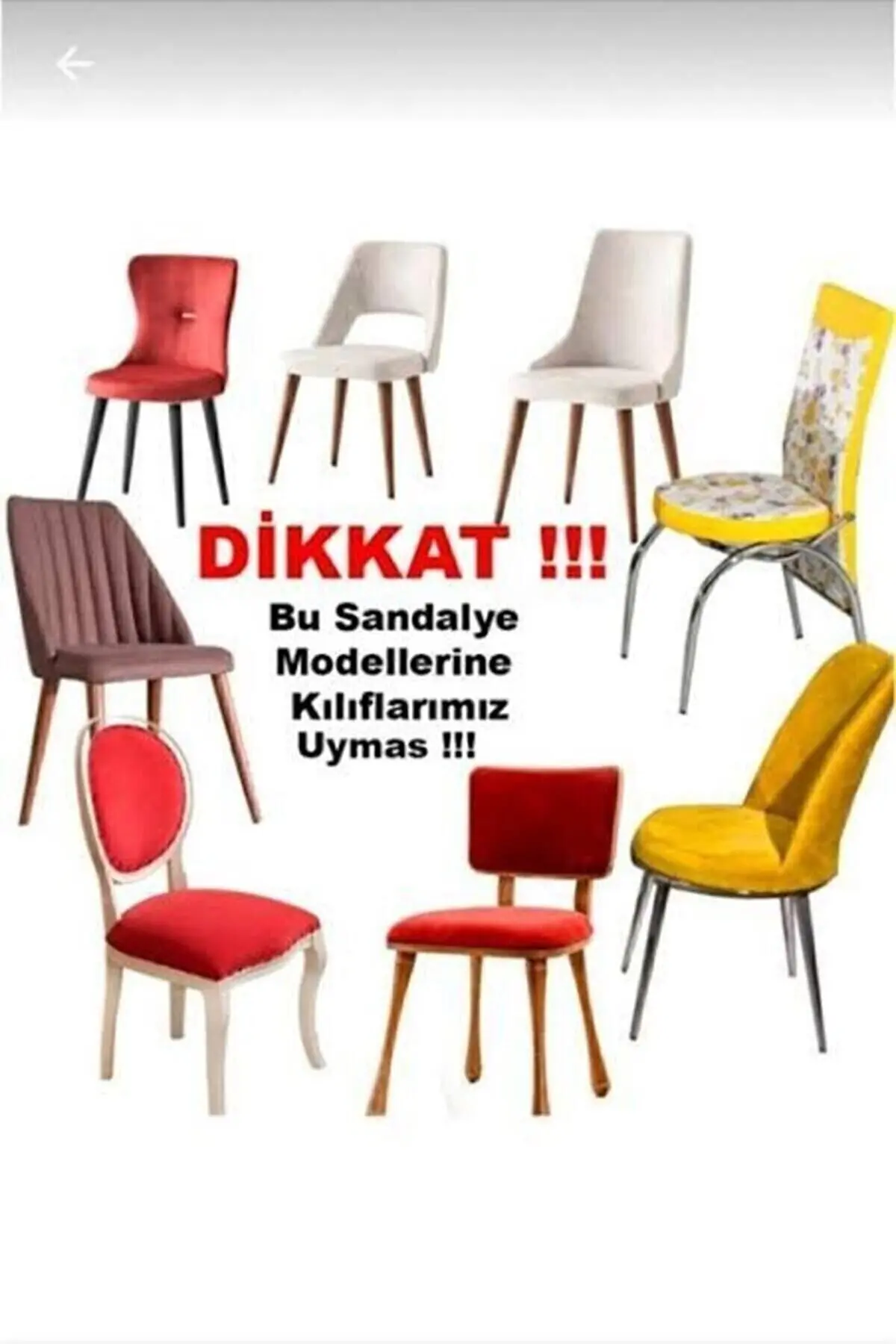 Yüksek Kaliteli Sandalye Kılıfı ,lıkralı ,yıkanabılır 1 Adet Beyaz Renk