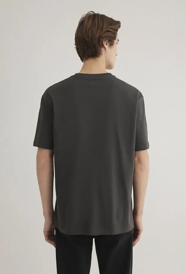 Mavi Mavi Logo Baskılı Antrasit Tişört Loose Fit / Bol Rahat Kesim 0612355-80955