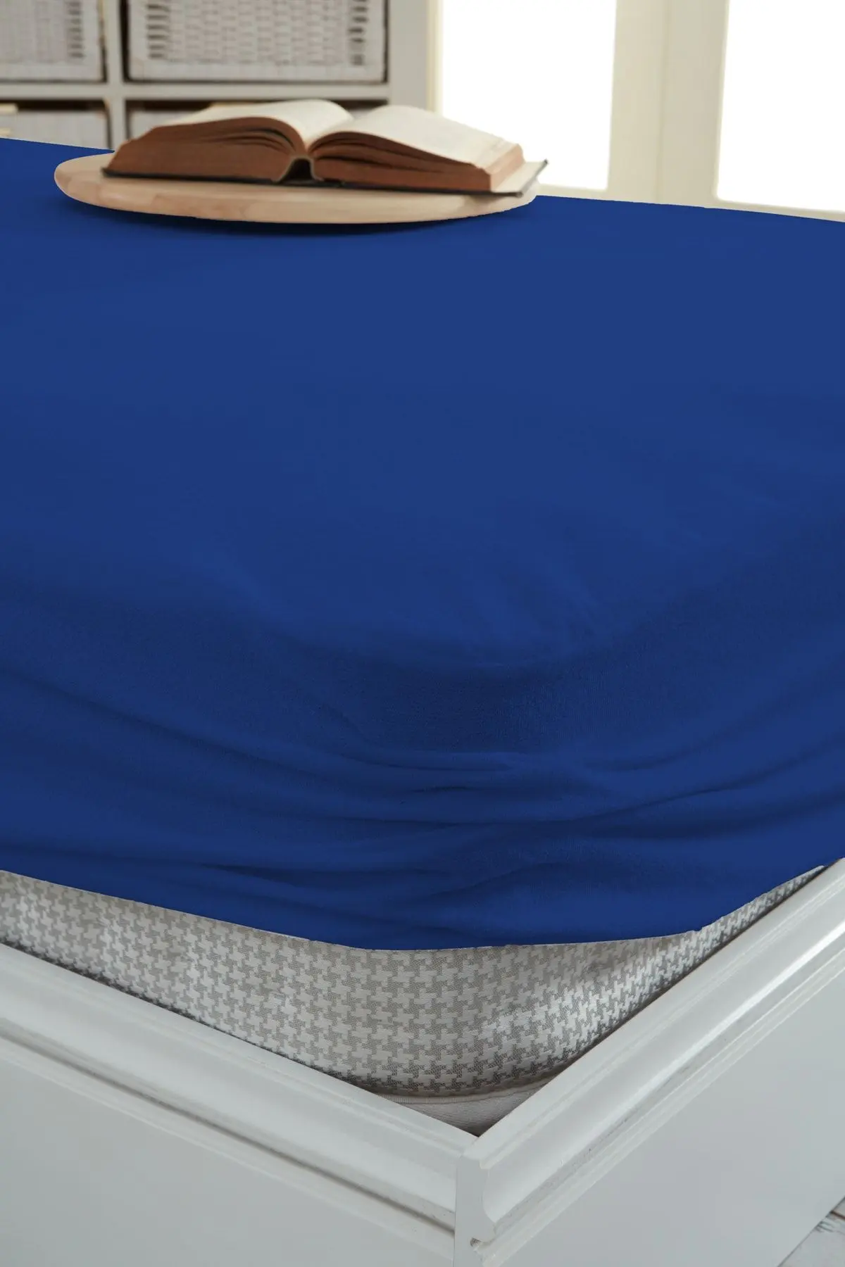 Decovilla Micro Fitted Full Kenar Su Sıvı Geçirmez Yatak Koruyucu Alez Çarşaf Gece Mavisi