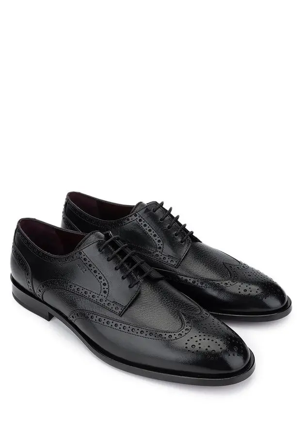 Tamer Tanca Erkek Hakiki Deri Siyah Klasik Ayakkabı