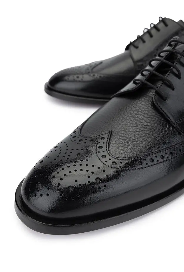 Tamer Tanca Erkek Hakiki Deri Siyah Klasik Ayakkabı