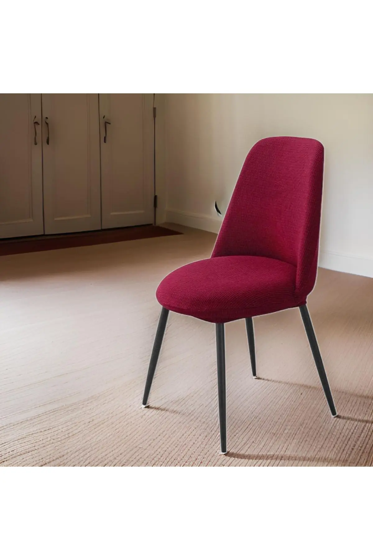 Oval sandalye kılıfı, sandalye örtüsü kare desen tekli