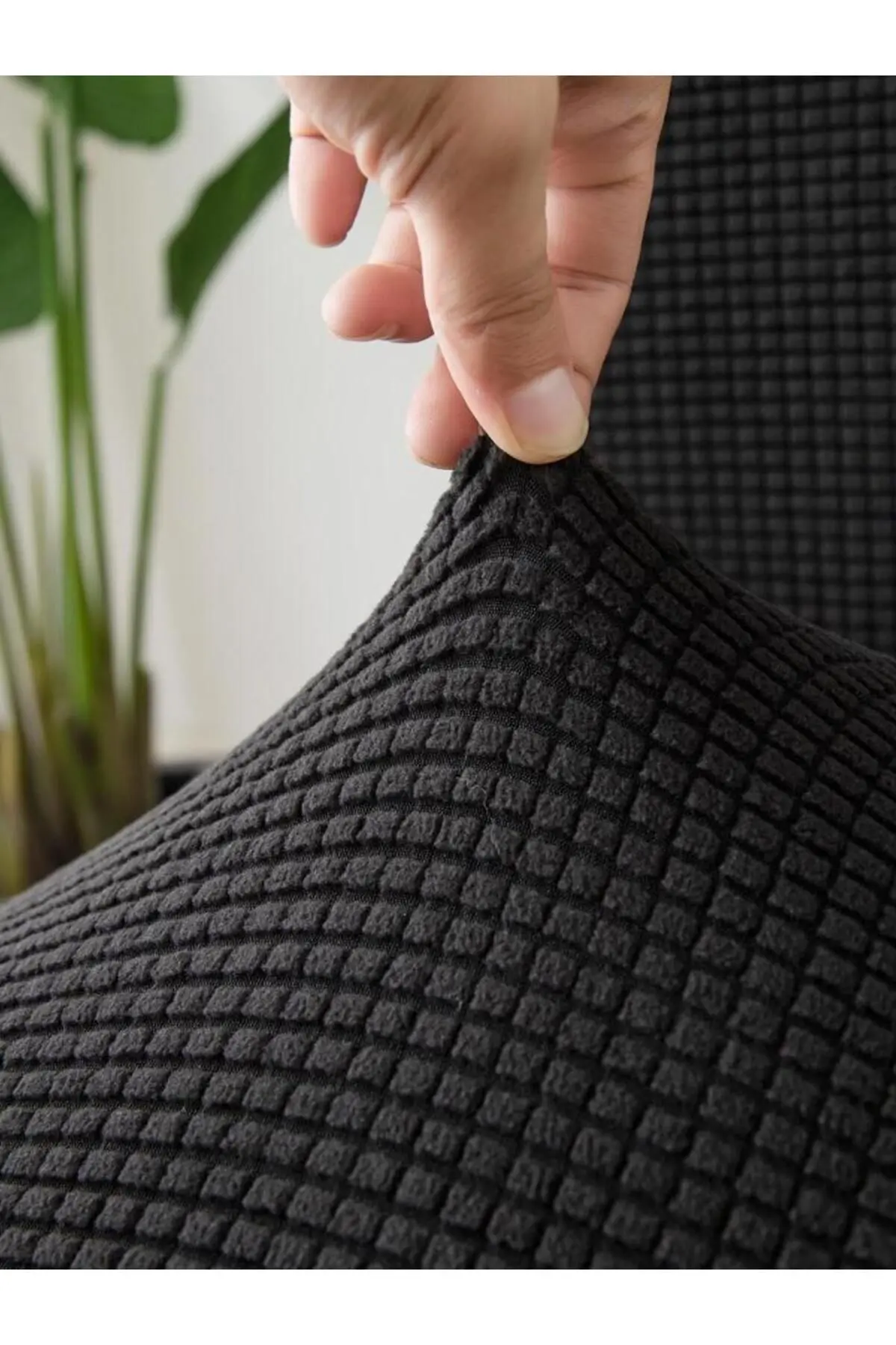 Sandalye Kılıfı ,sandalye Örtüsü ,lastikli, Likrali Yıkanabilir 1 Adet Siyah Renk Chair Cover