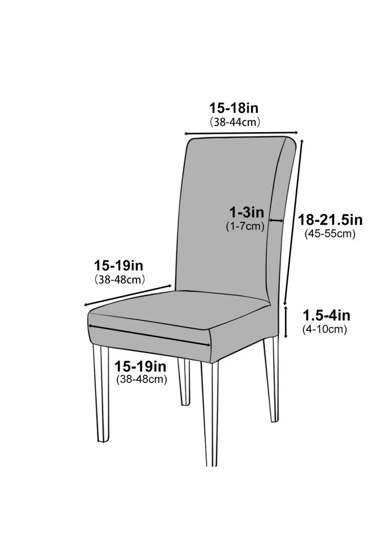 Sandalye Kılıfı, Sandalye Örtüsü Hardal Renk Yıkanabilir Lastikli 1 Adet Chair Cover