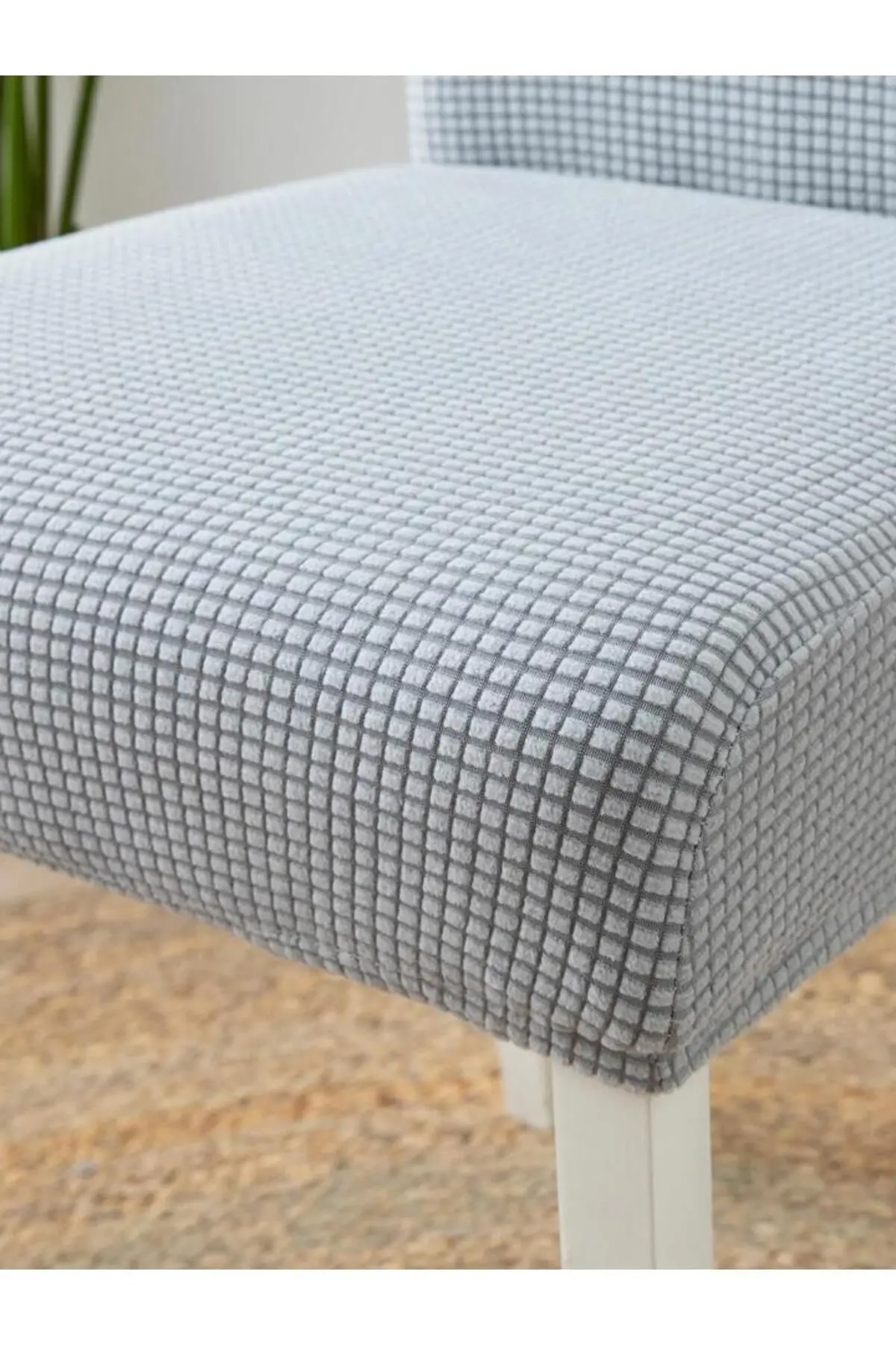 Sandalye Kılıfı ,sandalye Örtüsü ,lastikli, Likrali Yıkanabilir 1 Adet Gri Renk Chair Cover