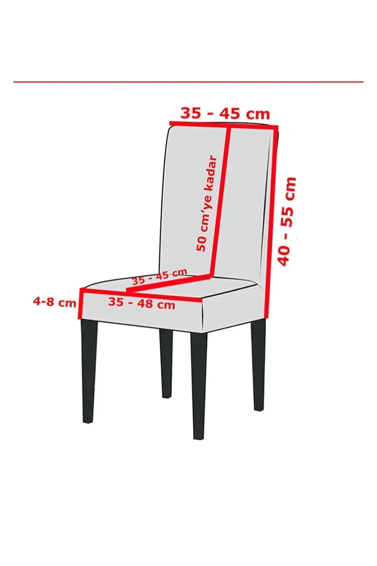 Sandalye Kılıfı ,sandalye Örtüsü ,lastikli, Likrali Yıkanabilir 1 Adet Krem Renk Chair Cover
