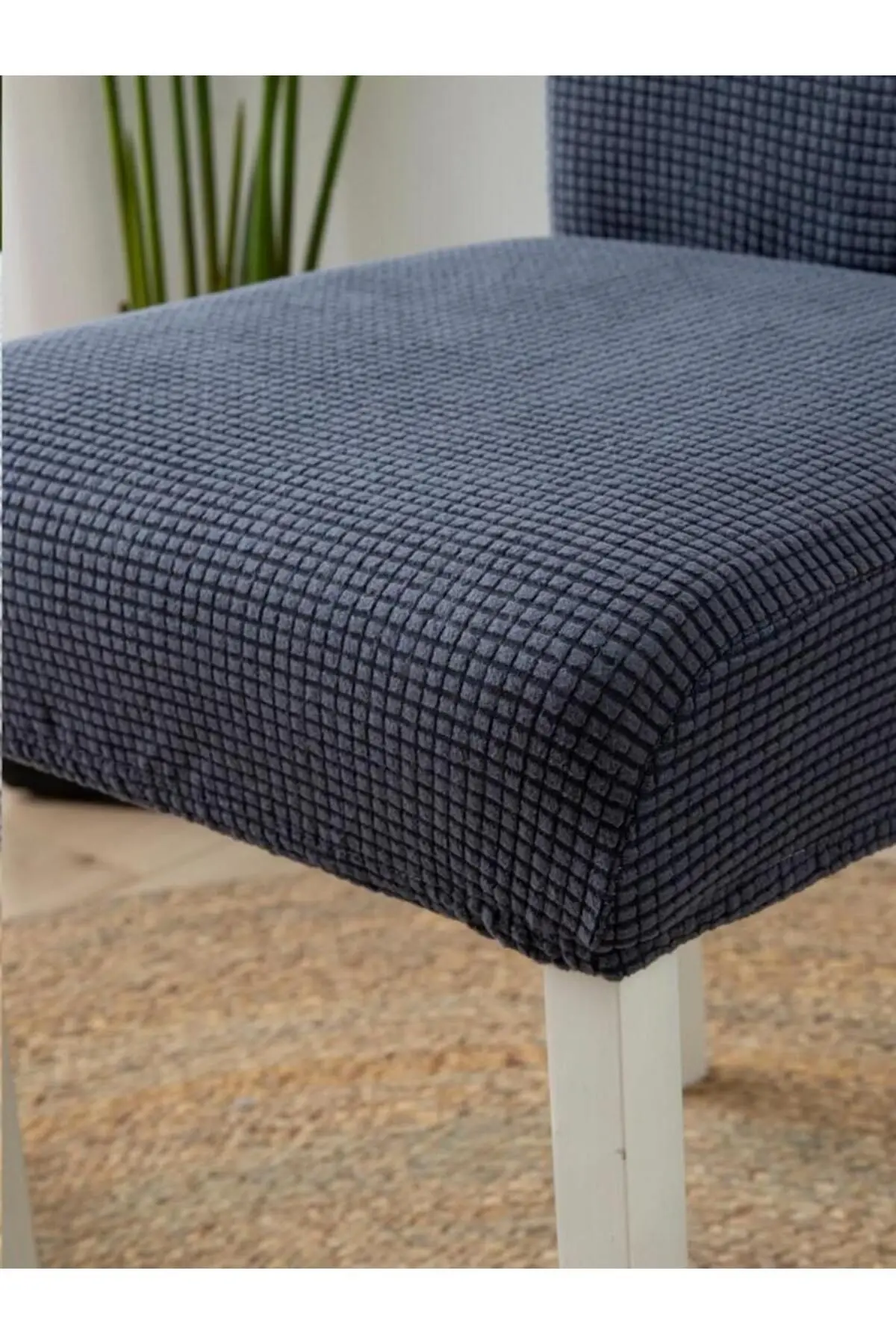 Sandalye Kılıfı Yıkanabilir Likralı Esnek Lastikli Sandalye Örtüsü Antrasit Renk Chaır Cover