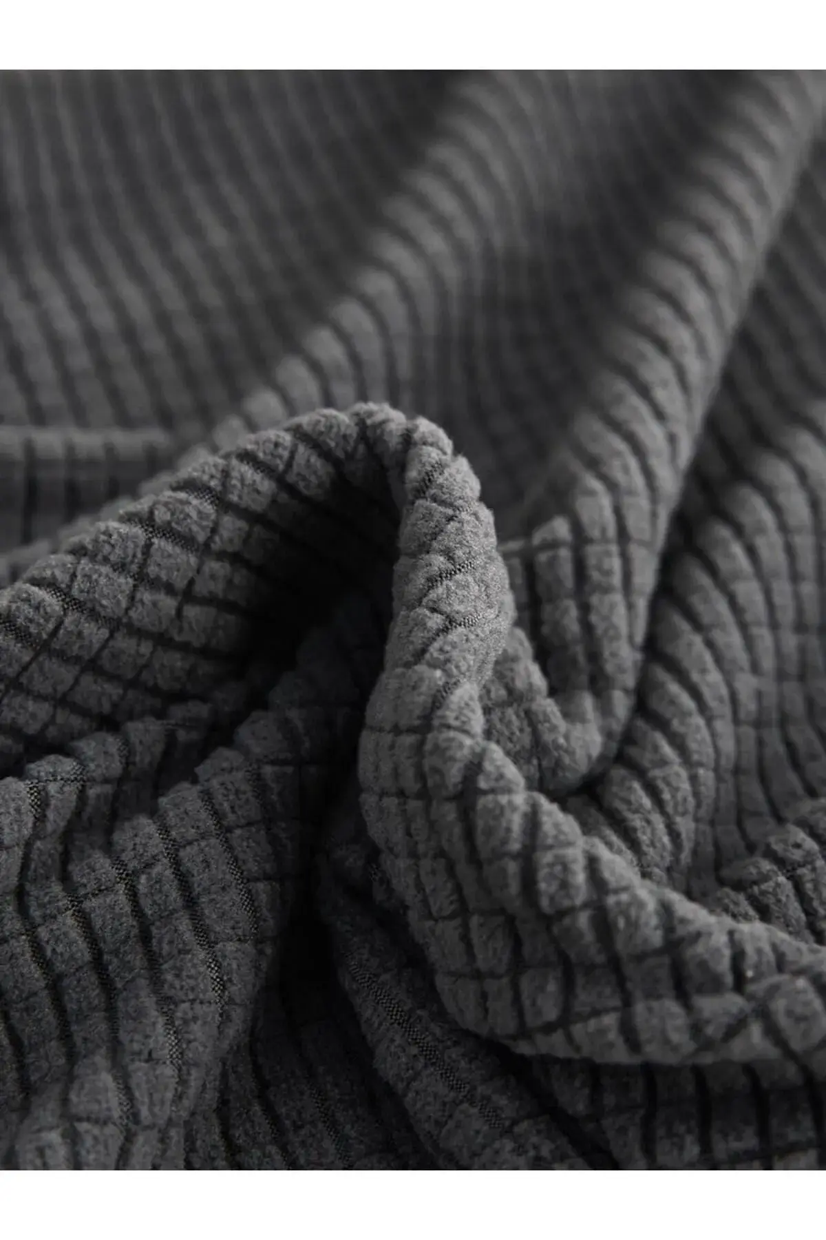 Sandalye Kılıfı Yıkanabilir Likralı Esnek Lastikli Sandalye Örtüsü Antrasit Renk Chaır Cover