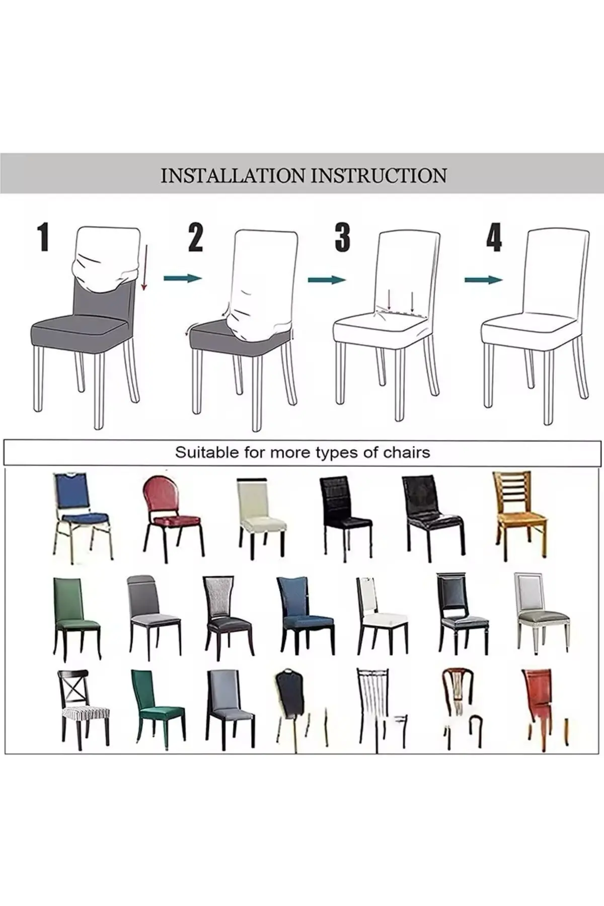 Sandalye Kılıfı, Sandalye Örtüsü Hardal Renk Yıkanabilir Lastikli 1 Adet Chair Cover
