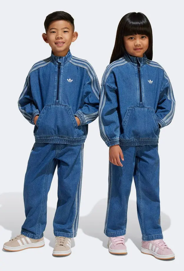 adidas Denim Set Çocuk Mavi Eşofman Takımı