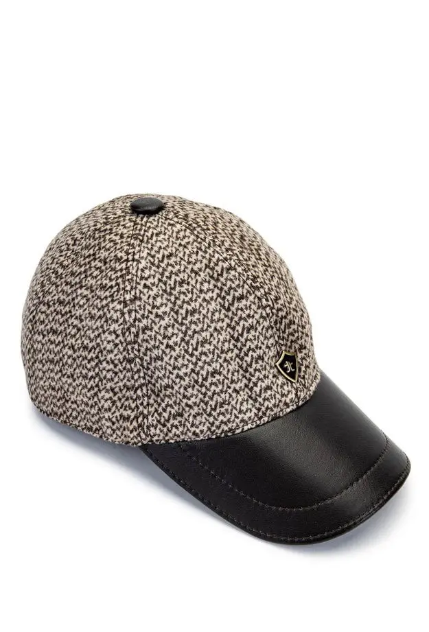 Tamer Tanca Tamer Tanca Erkek Deri & Tekstil Bej Şapka