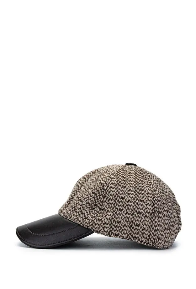 Tamer Tanca Erkek Deri & Tekstil Bej Şapka