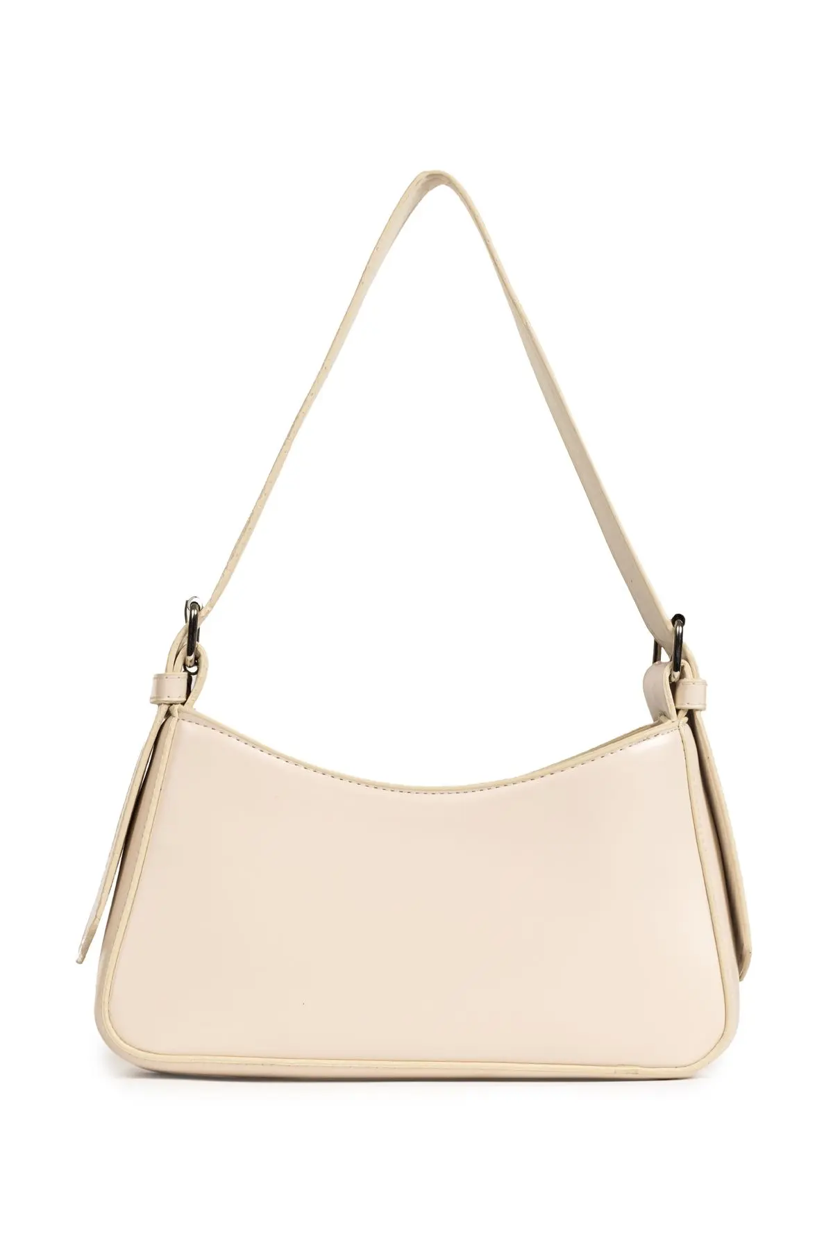 Kadın Astarlı Içi Gözlü Askı Detaylı Krema Baget Çanta