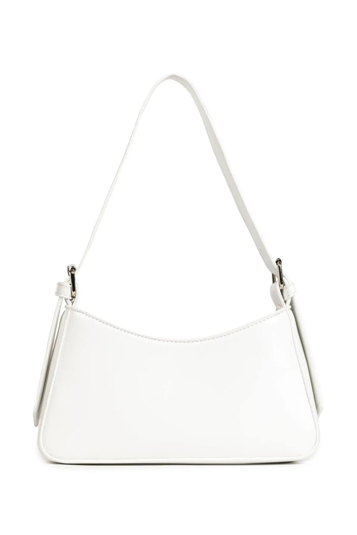 Kadın Astarlı Içi Gözlü Askı Detaylı Beyaz Baget Çanta