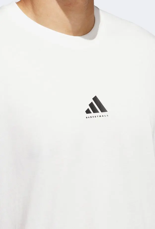adidas Baskeyball Graphic Erkek Beyaz T-Shirt