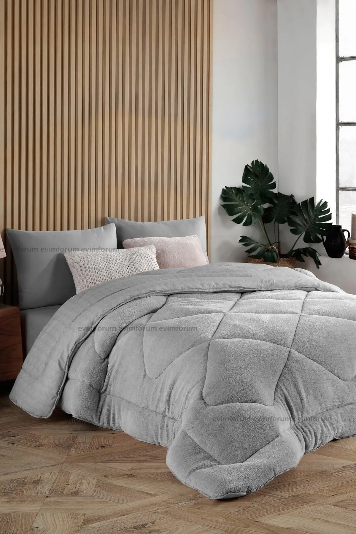Formeya Çift Kişilik Lüx Gri Wellsoft Yorgan Çift Taraflı 195 X 215