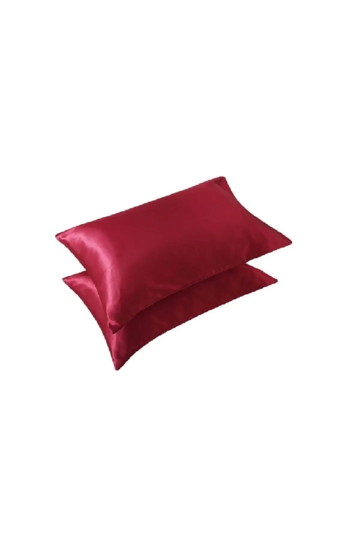 Ipek Saten 50x70 Cm Yastık Kılıfı 2 Adet Kıvırcık Saçlar Bordo 2 Adet Toka