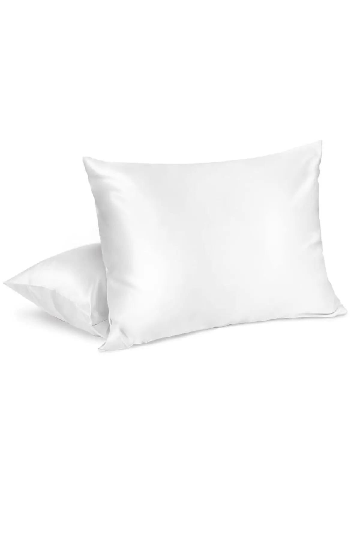 Ipek Saten 50x70 Cm Yastık Kılıfı 2 Adet Beyaz Kıvırcık Saçlar Çeyizlik 2 Toka