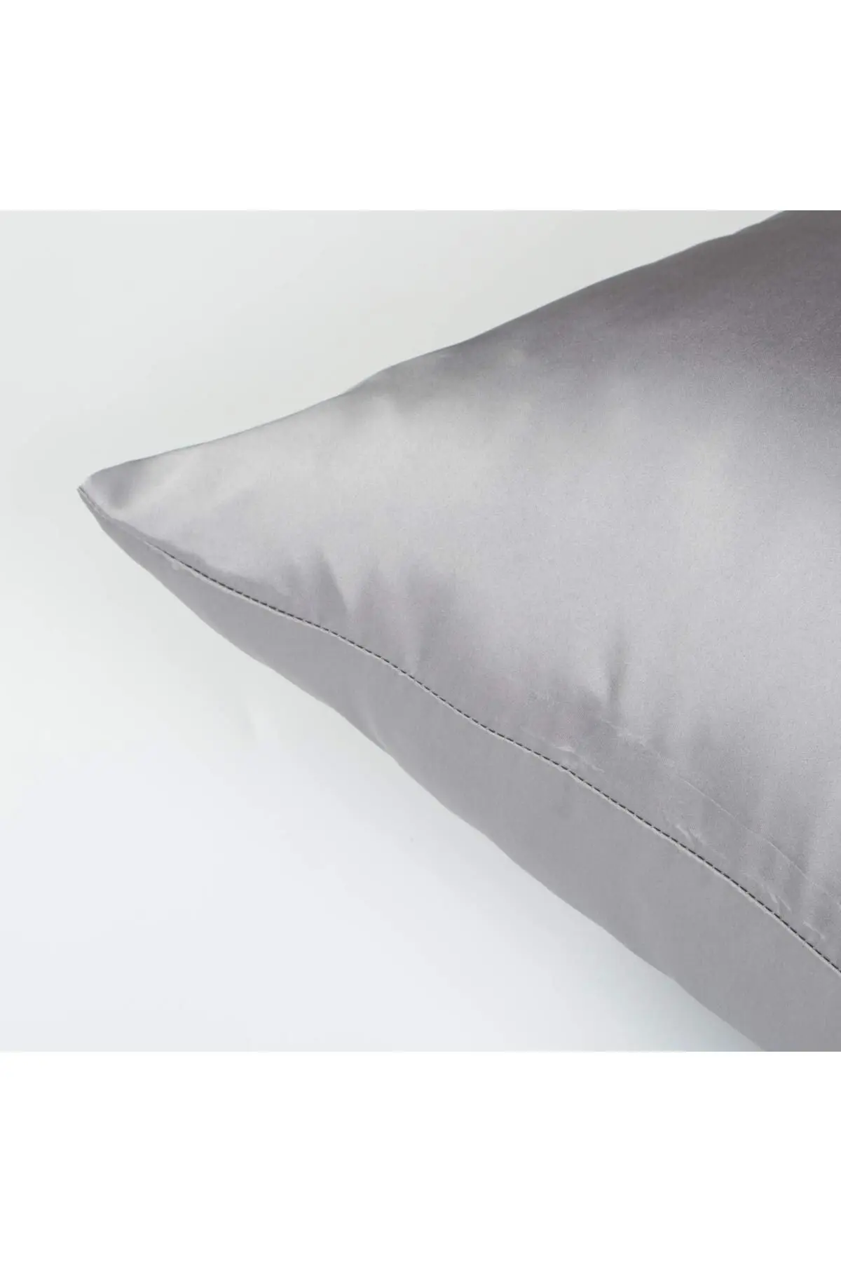 Ipek Saten 50x70 Cm Yastık Kılıfı 2 Adet Kıvırcık Saçlar Koyu Gri 2 Adet