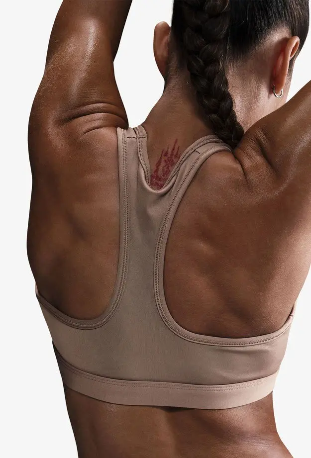 Nike Swoosh Medium Support Kadın Kahverengi Bra