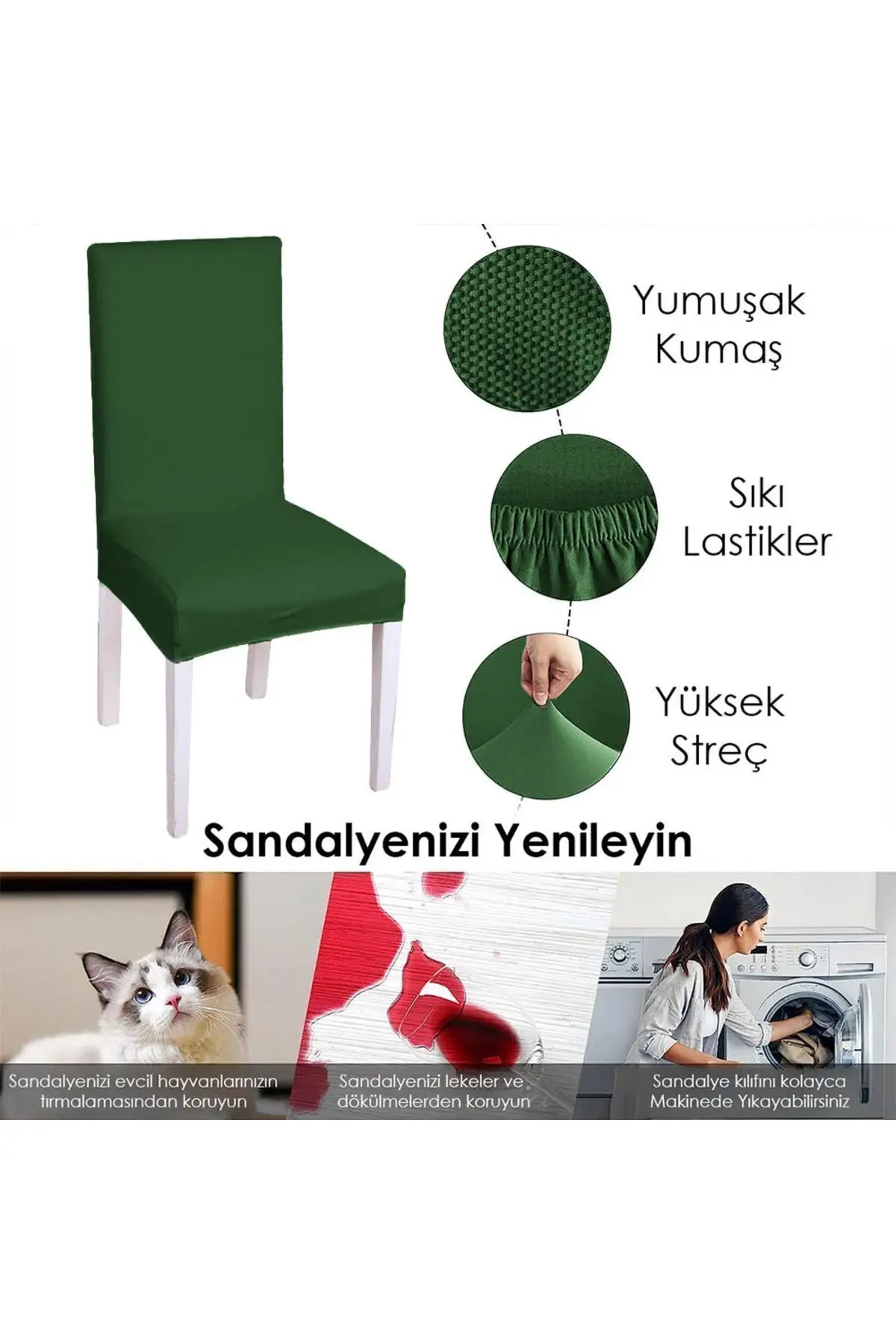 Balpeteği Desen Likra Kumaşlı Tüylenmez Yikanabilir Sandalye Örtüsü Sandalye Kılıfı Yeni Model Tekli