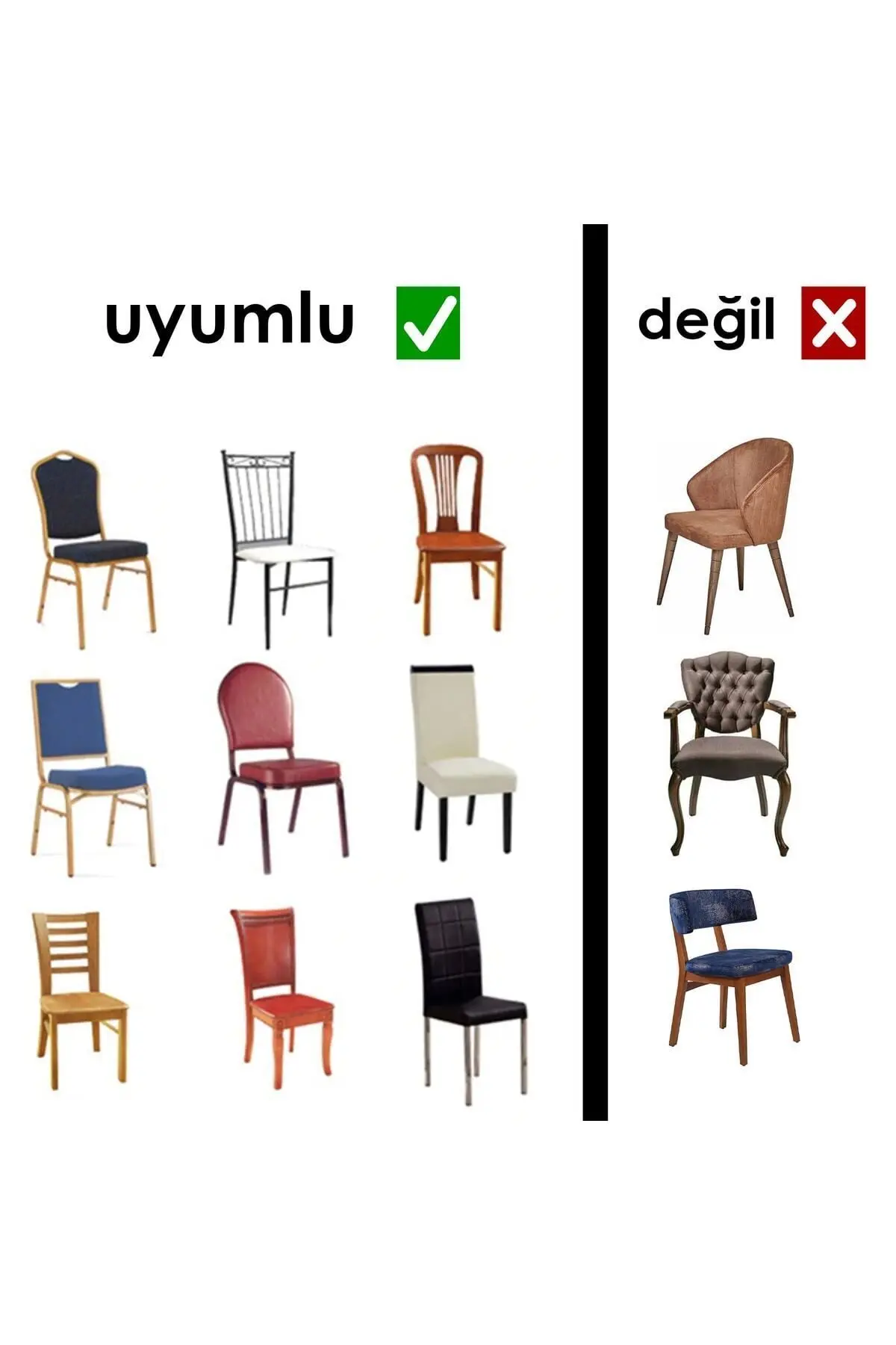 Tuğla Desen Sandalye Kılıfı Yıkanabilir Likralı Esnek Lastikli Sandalye Örtü (KOYU-GRİ)