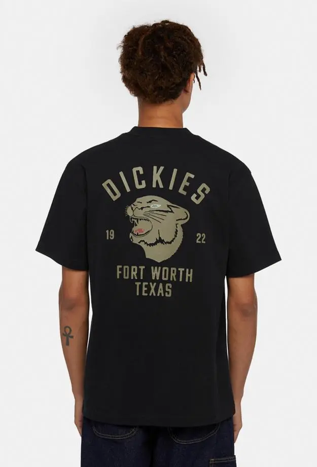Dickies Panther Kısa Kollu Erkek Siyah T-Shirt