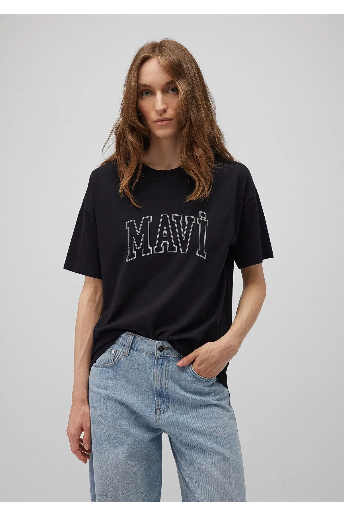 Logo Baskılı Siyah Tişört Regular Fit / Normal Kesim 1611193-900