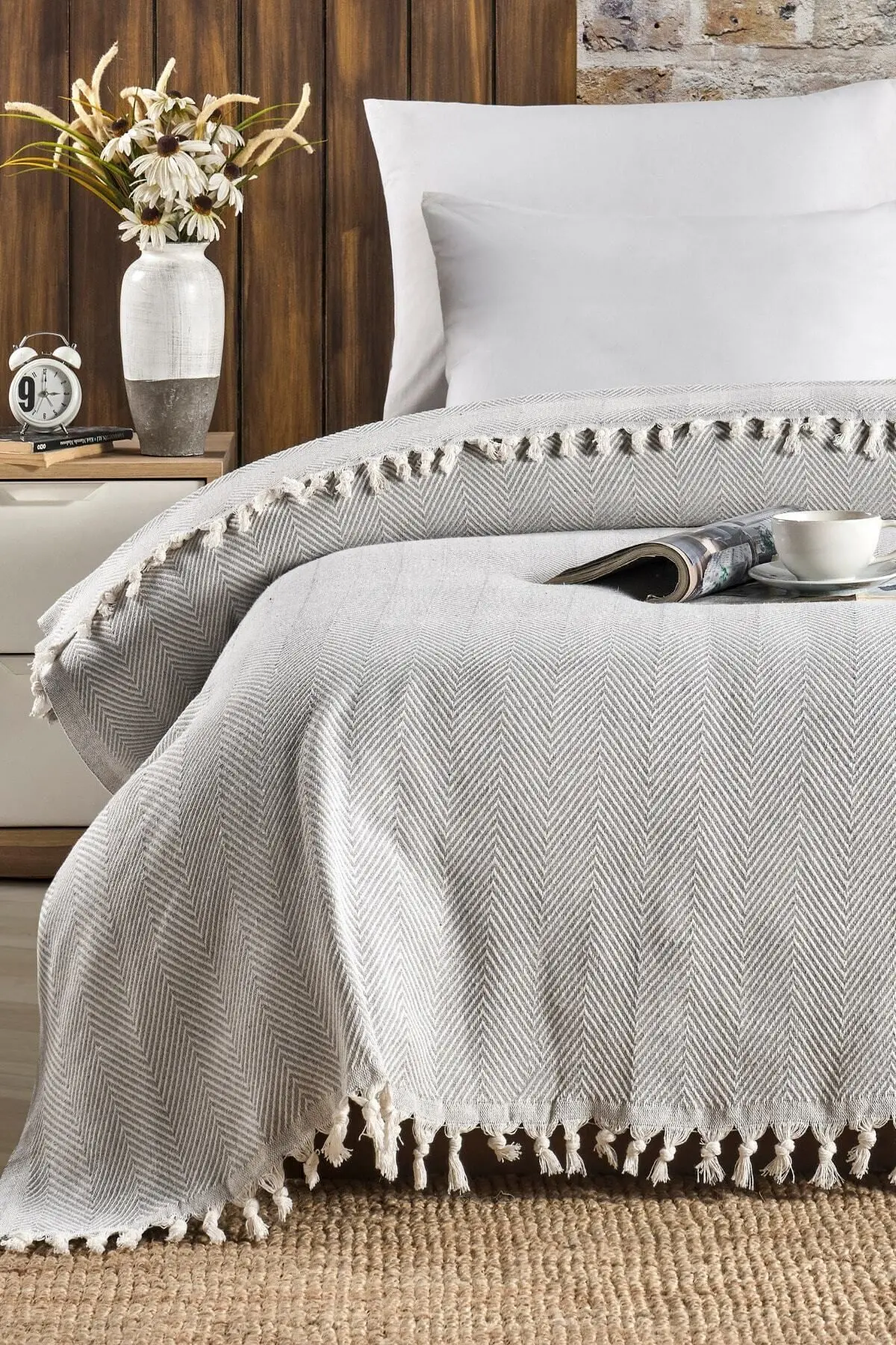 Lavin Model Gri Çift Kişilik Pike 1500gr. 200x230cm