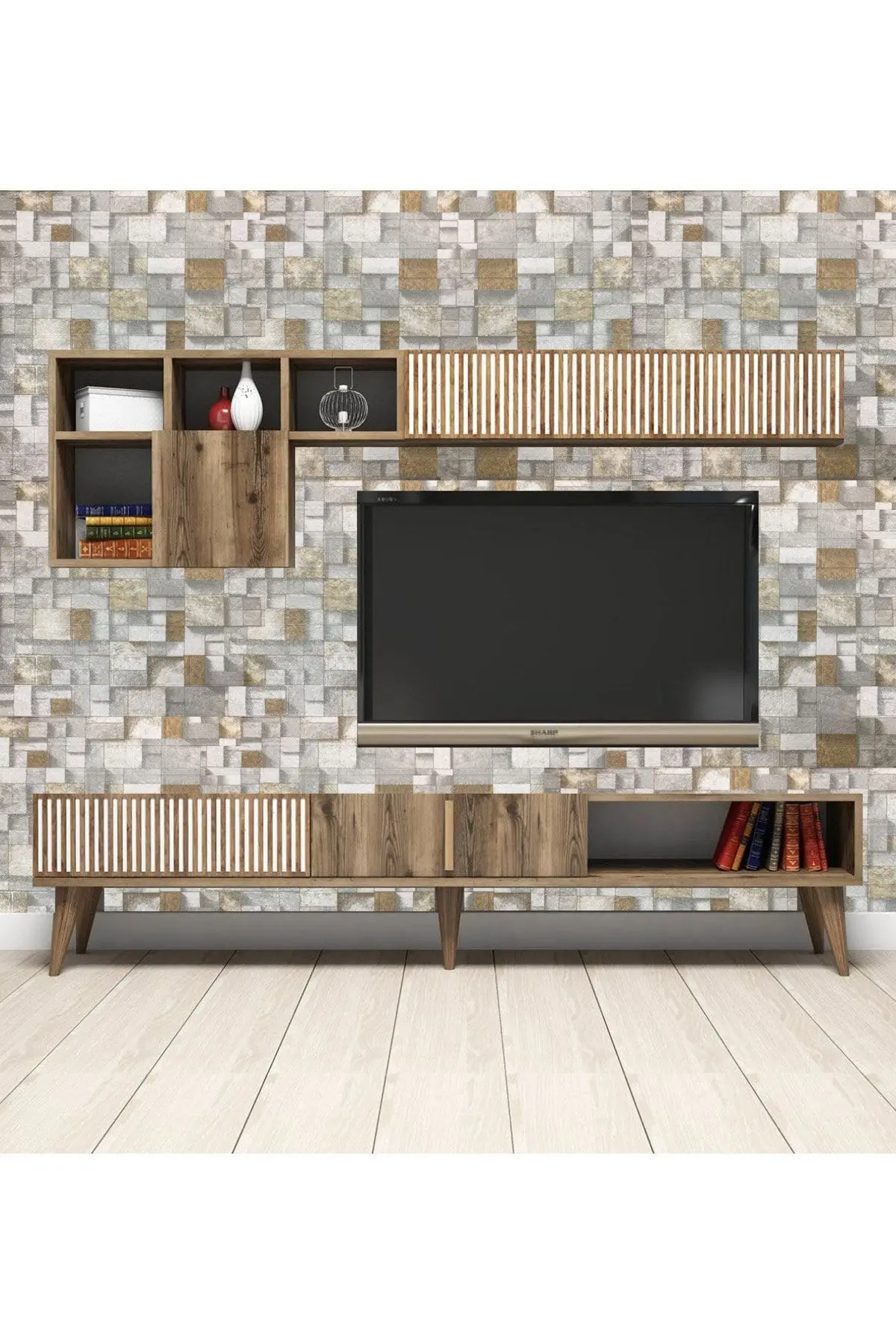 Renkli Duvarlar 70x35cm (0,25M2) Ofis Salon Oda Antre Mutfak 3d Kendinden Yapışkanlı Duvar Kağıdı Paneli Nw130