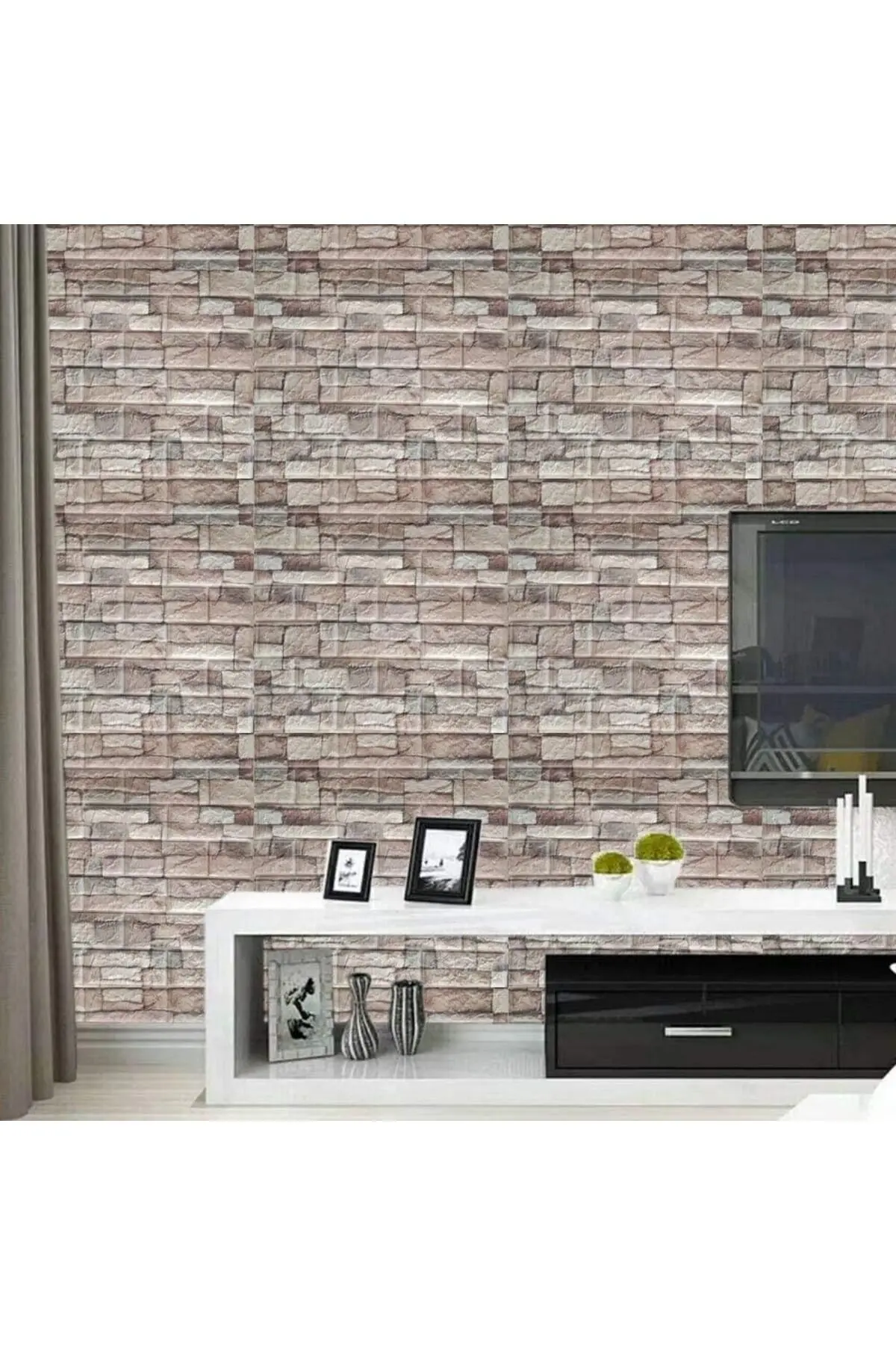70x38cm(0,26M2) Kahve Köpüğü Tuğla Arkası Yapışkanlı Esnek Silinebilir Duvar Paneli 3d Duvar Kağıdı