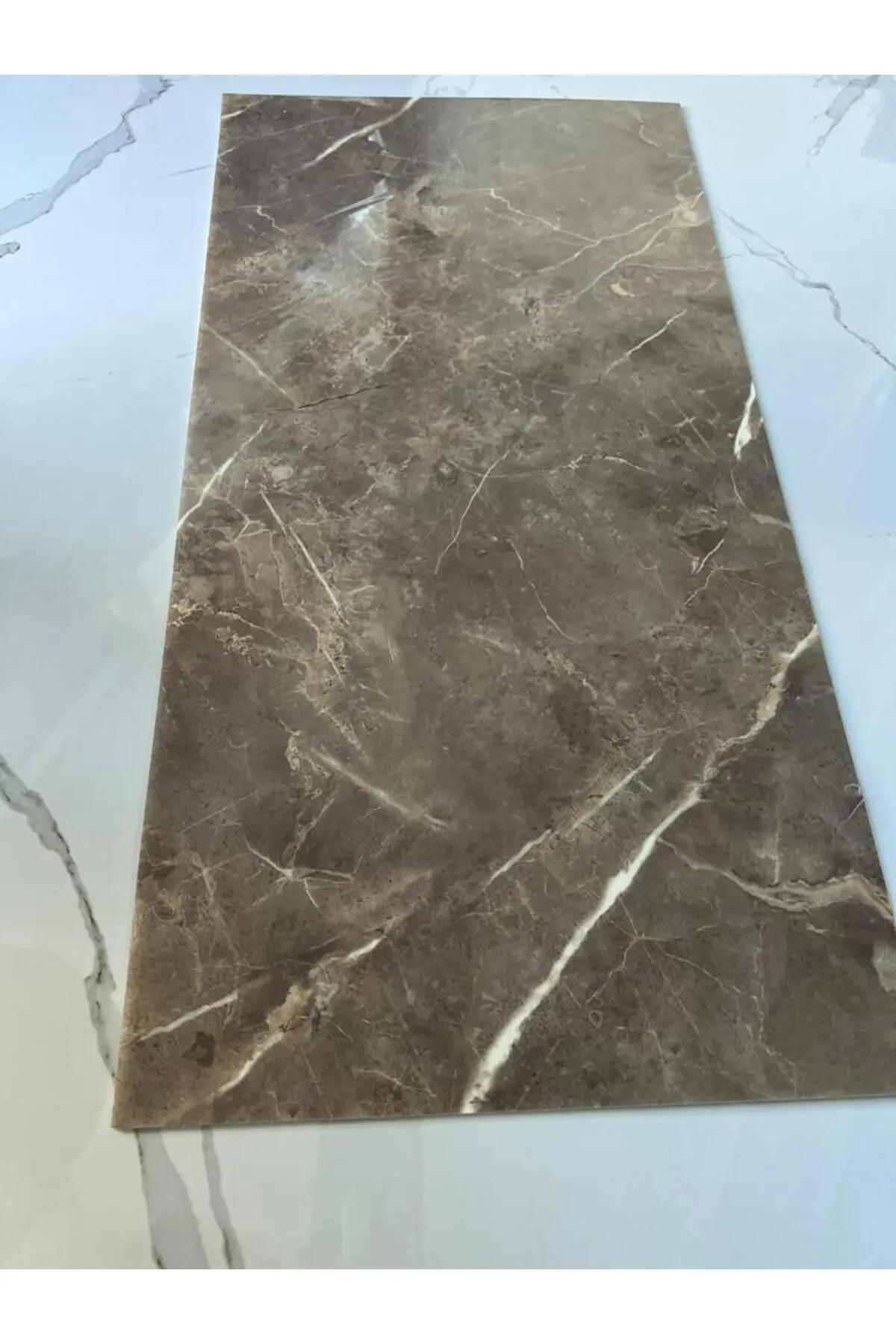Yapışkanlı Naturel Kahverengi Duvar Paneli Zemin Göstermez Ev Banyo Wc Duvar Kaplama 30x60cm 1 Adet