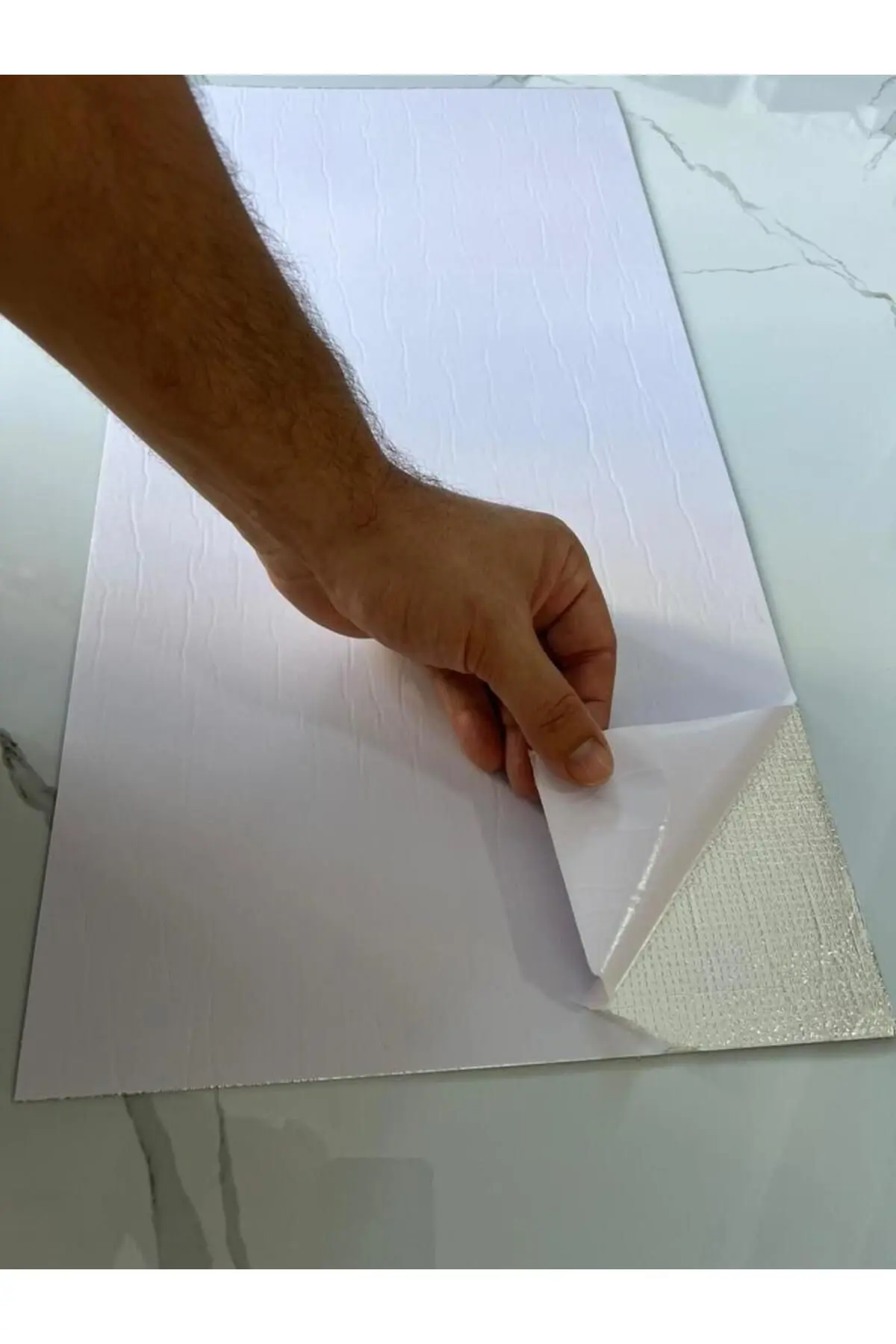 Yapışkanlı Naturel Kahverengi Duvar Paneli Zemin Göstermez Ev Banyo Wc Duvar Kaplama 30x60cm 1 Adet