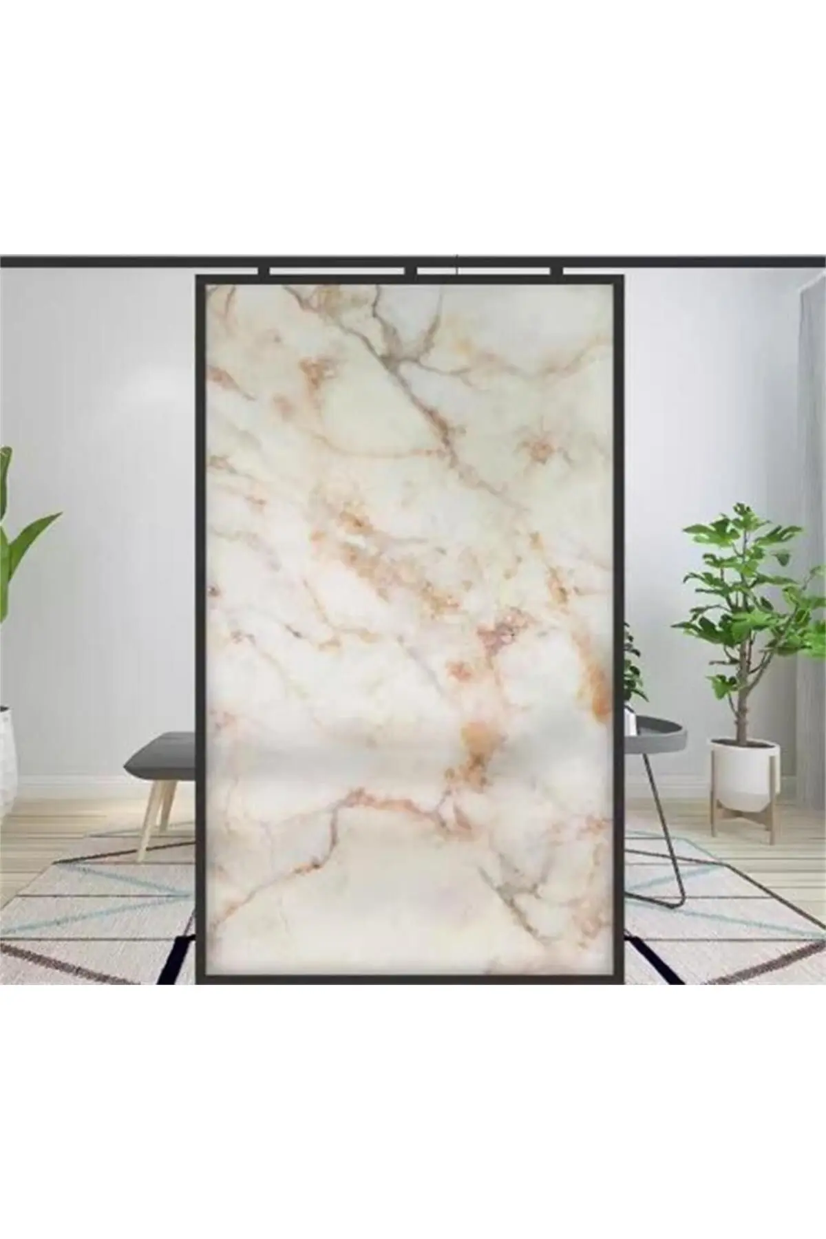 60x30cm Shiny Toprak Mermer Desenli Yapışkanlı Karavan Prefabrik Banyo Wc Duvar Kaplama Paneli