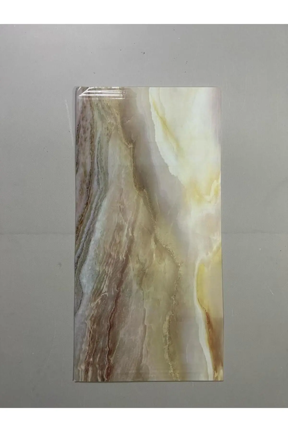 60x30cm Shiny Çok Renkli Gökkuşağı Mermer Desenli Yapışkanlı Karavan Banyo Wc Duvar Kaplama Paneli