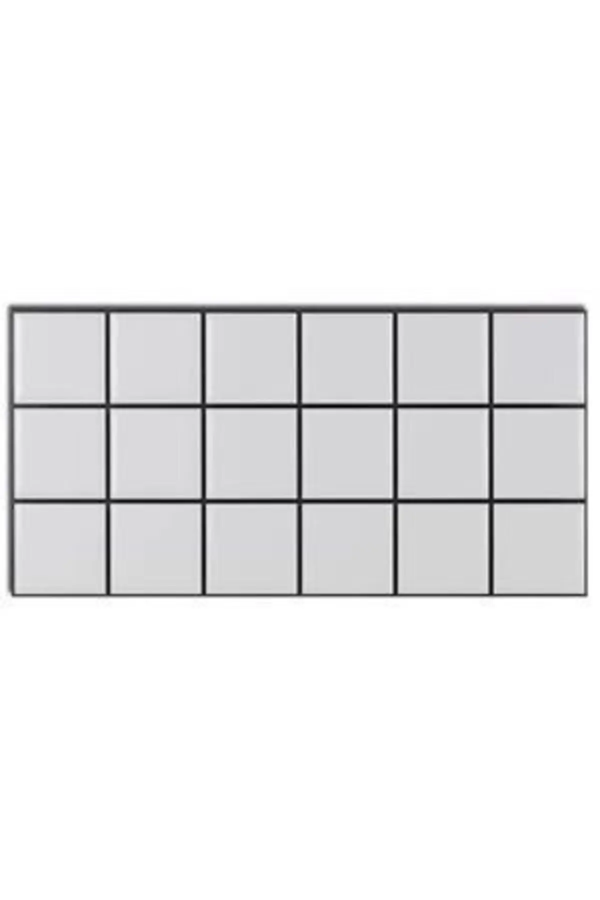 60x30cm Shiny Siyah Çizgili Beyaz Kare Yapışkanlı Karavan Prefabrik Banyo Wc Duvar Kaplama Paneli