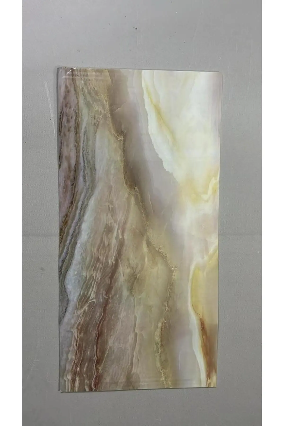 60x30cm Shiny Çok Renkli Gökkuşağı Mermer Desenli Yapışkanlı Karavan Banyo Wc Duvar Kaplama Paneli