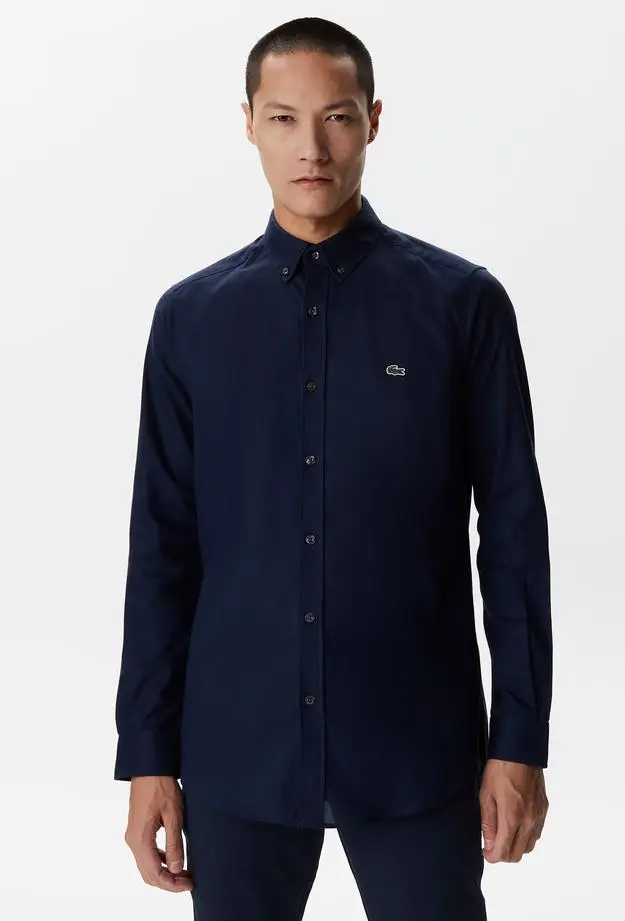 Lacoste Erkek Slim Fit Düğmeli Yaka Lacivert Gömlek