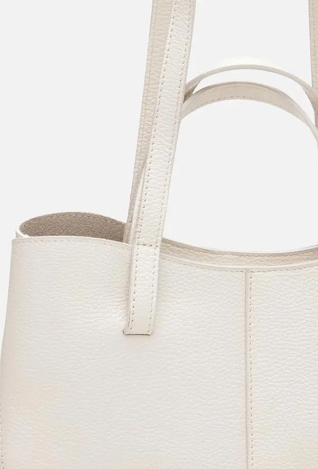 Kadın Deri Ekru Tote Çanta