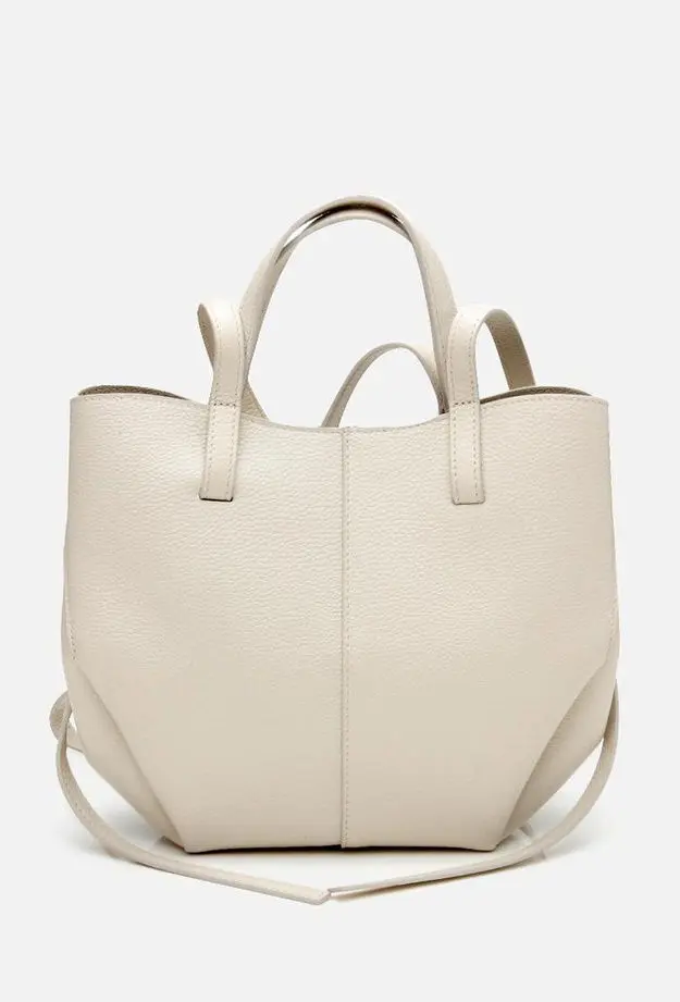 Kadın Deri Ekru Tote Çanta