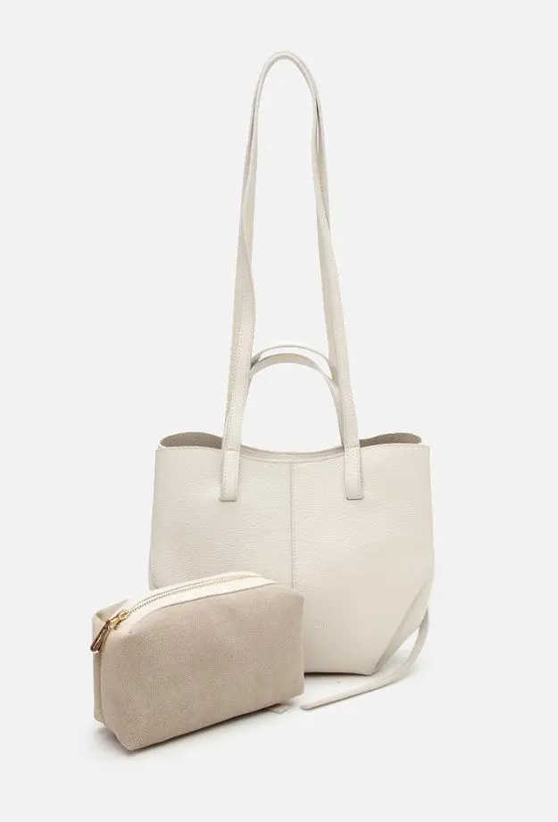 Kadın Deri Ekru Tote Çanta
