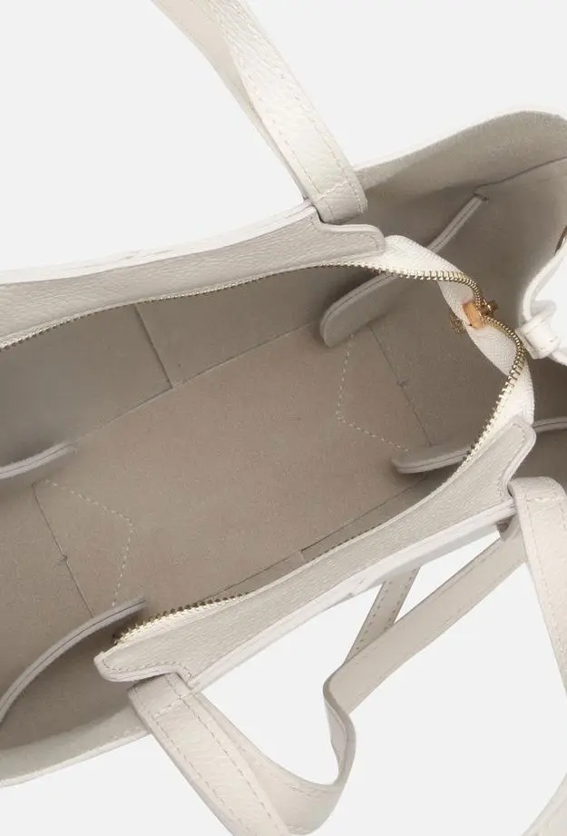 Kadın Deri Ekru Tote Çanta