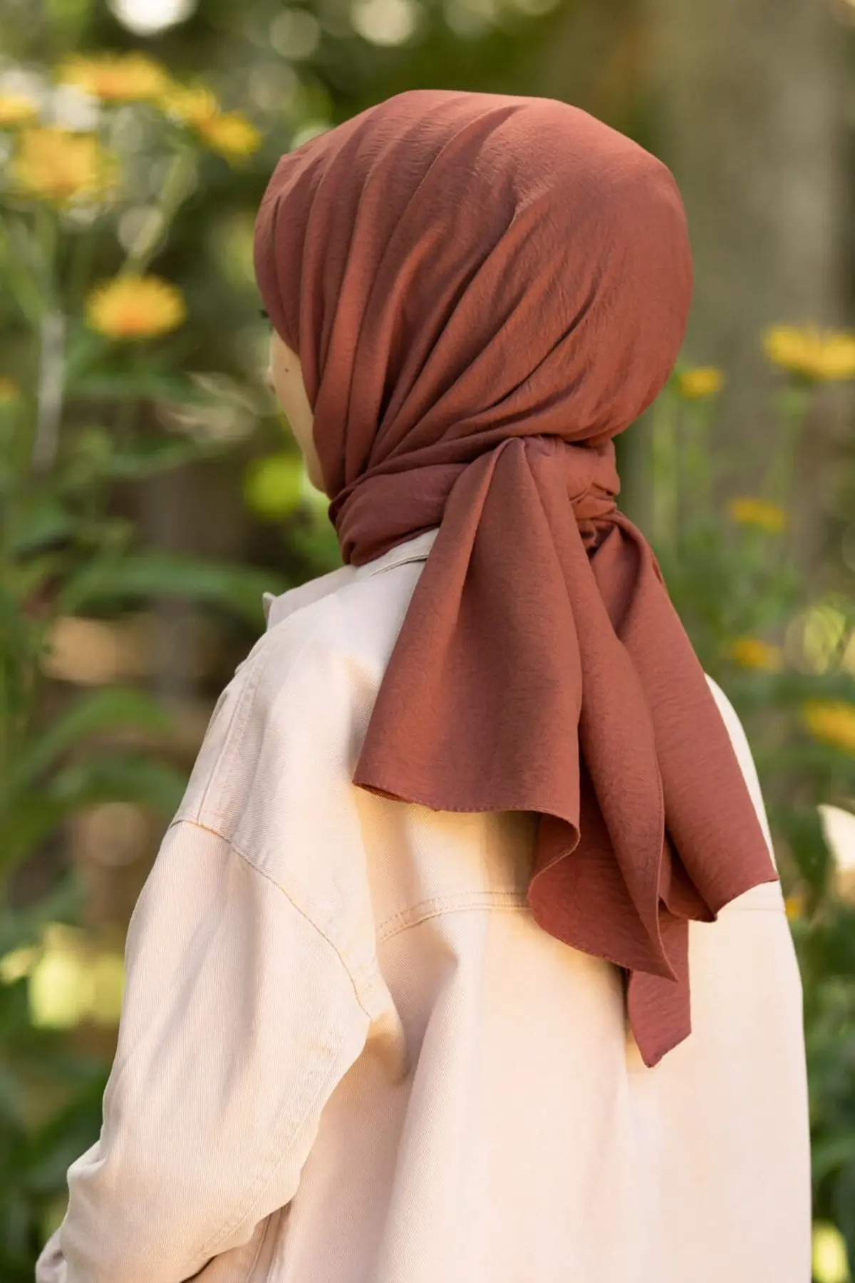 VİOLLA Kadın Pamuk Cazz Şal Kiremit