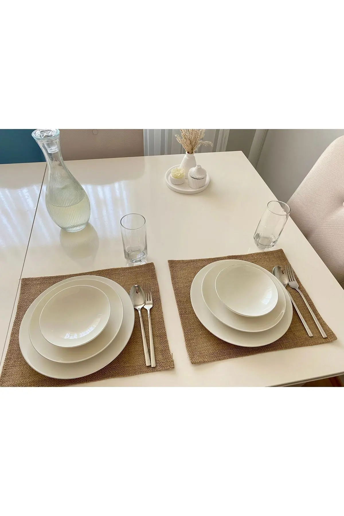 2 Adet Jüt Sofra Sunum Tabak Altlığı Supla Amerikan Servisi 45x35