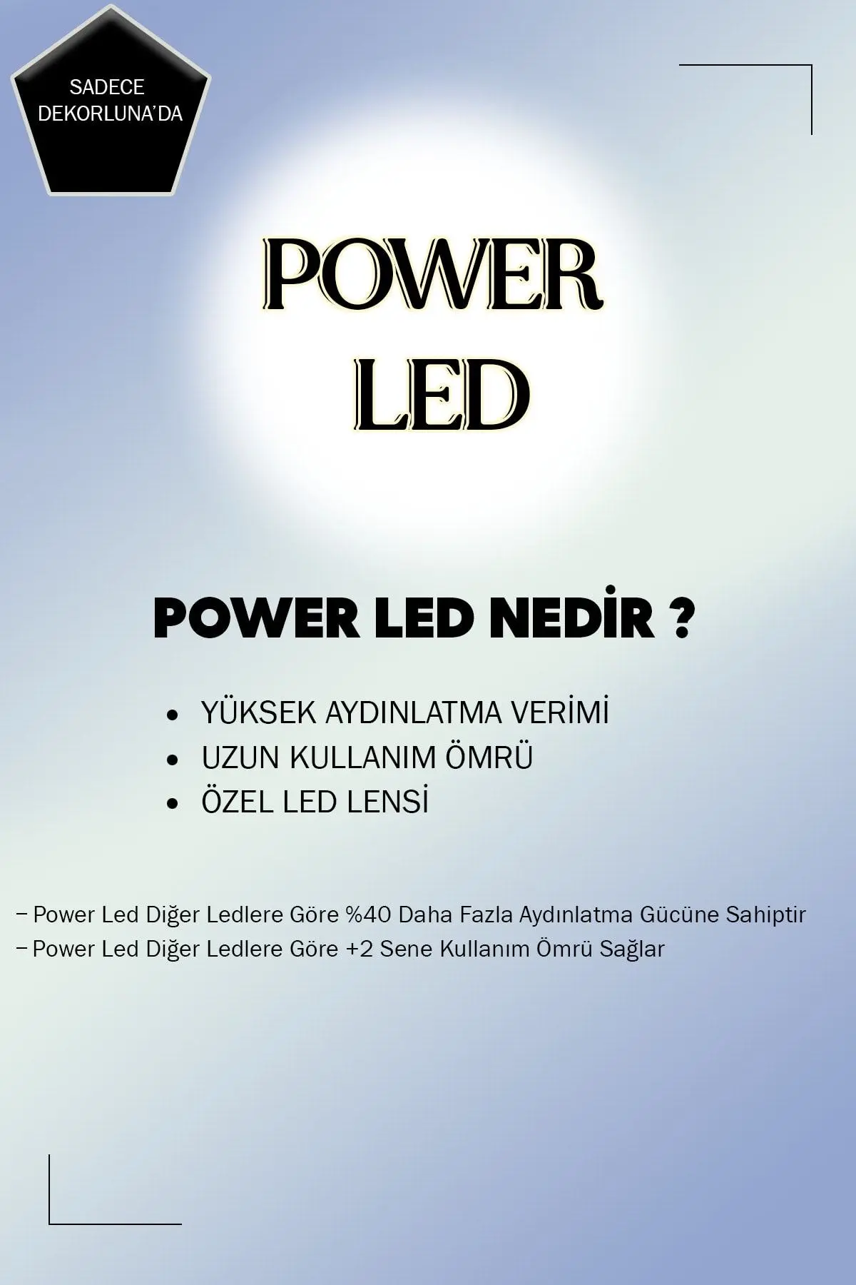 Modern Bolivia Tekli Siyah Sarkıt Led Beyaz Power Ledli Salon Mutfak Oda Hol Ledli Avize
