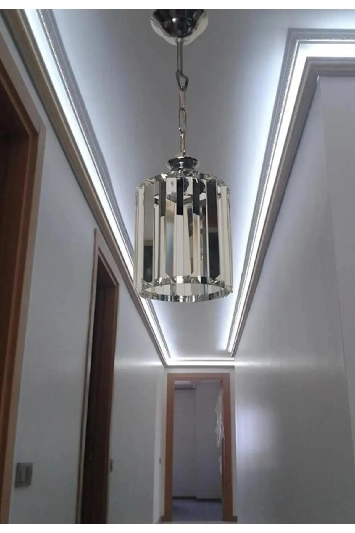 İstanbul Avize Tekli Y-15 Kristal Taşlı Top Tes. Elmas Avize